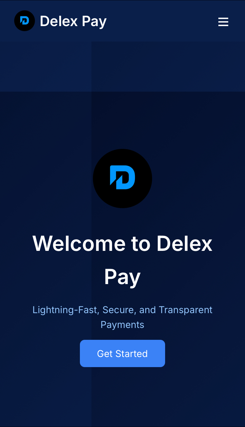 DELEX Pay homepage preview